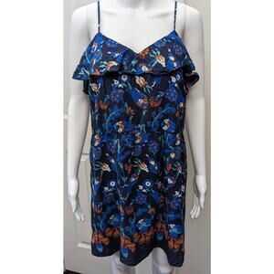 Tibi Dress Size 10 Silk Floral Ruffle Top Romcomcore Dinner Date Night Party